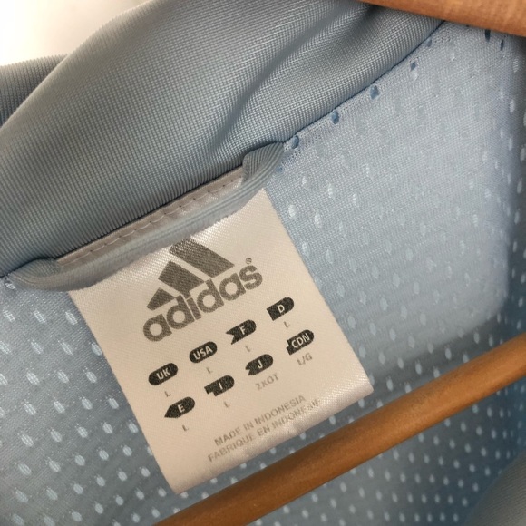 Adidas Vintage Track Suit Baby Blue 3 Stripe Warm Up Jacket - Picture 6 of 8